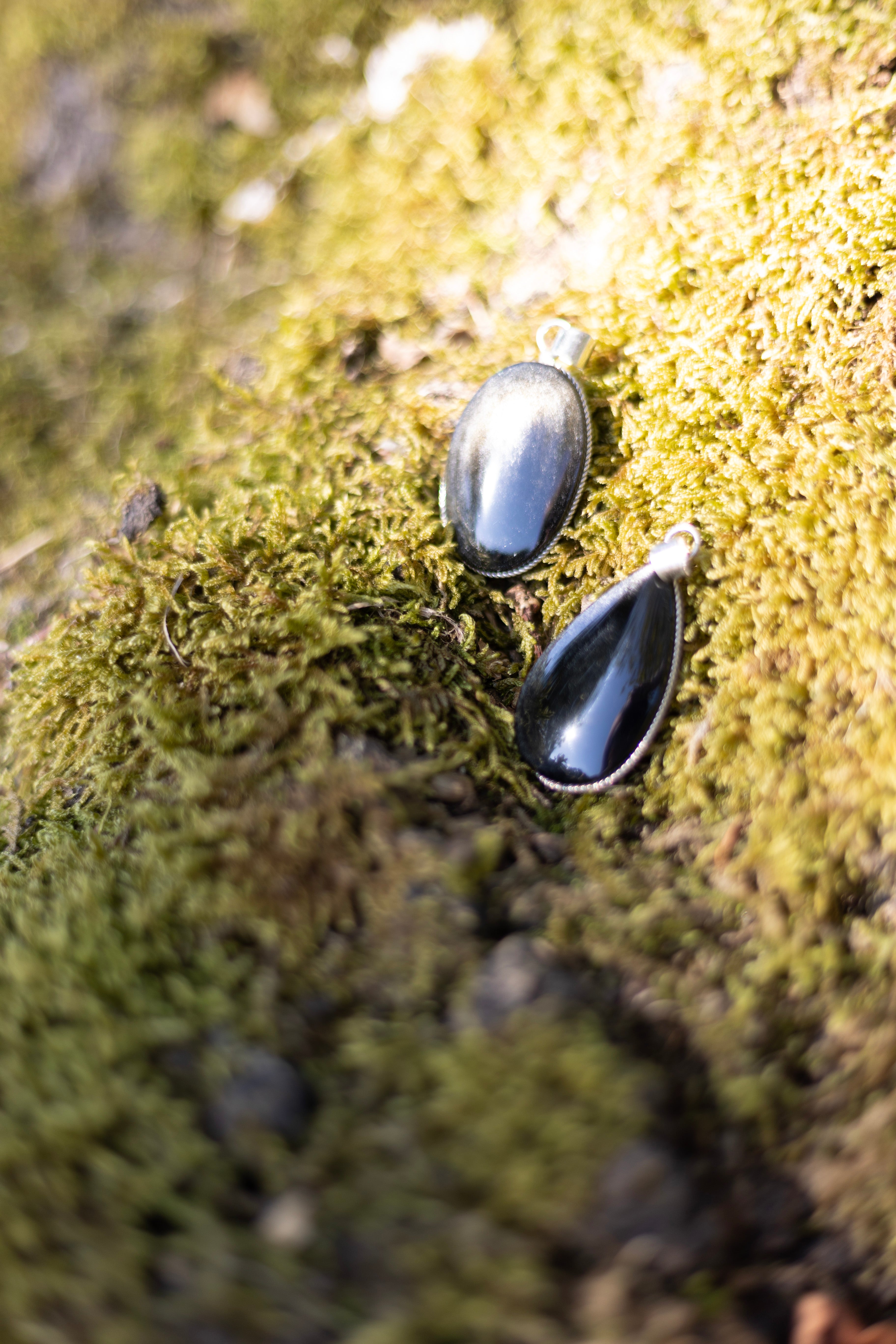 Obsidienne Argentée Mexique • Pendentif