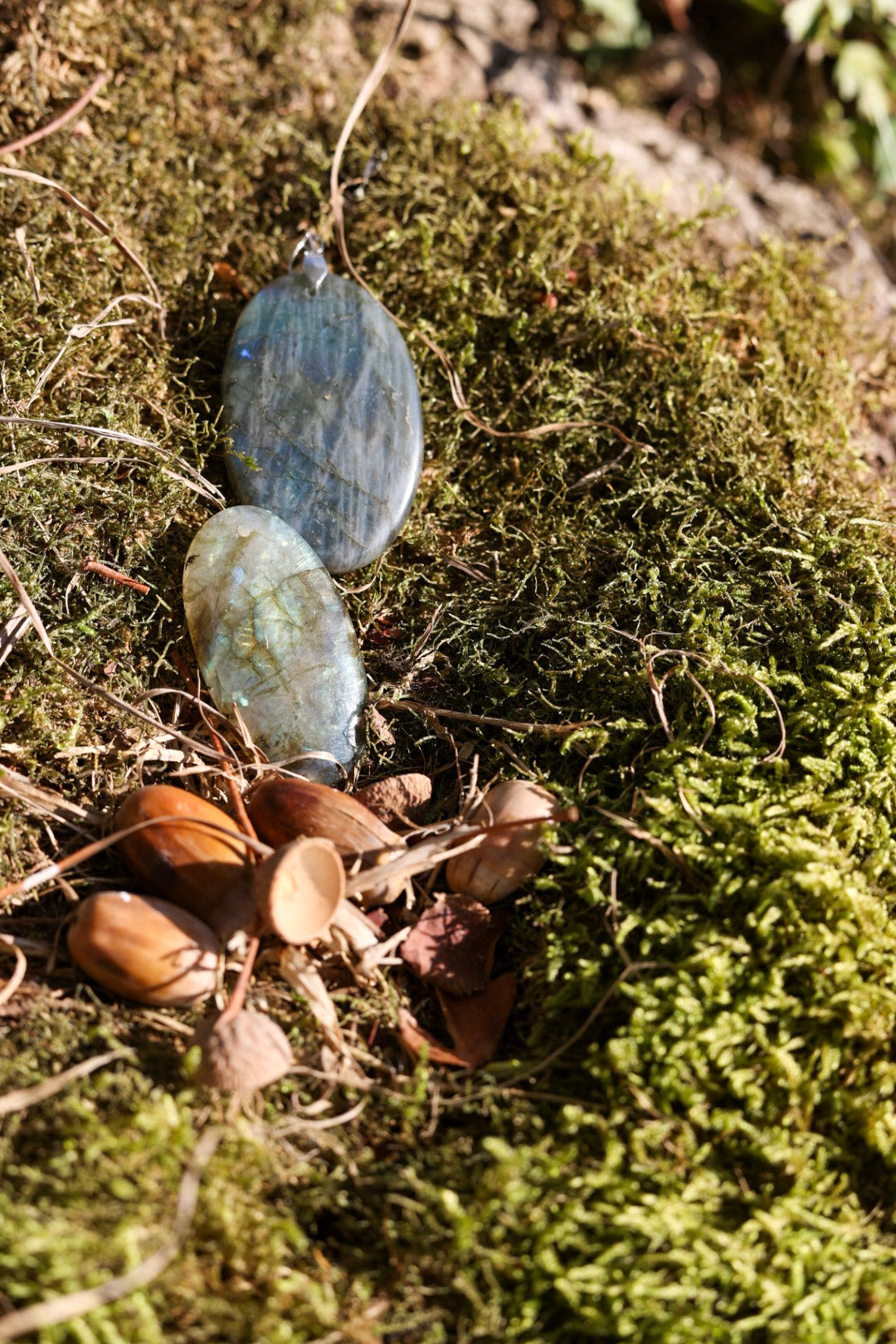 Pendentif Labradorite • Reflets Dorés ou Bleus